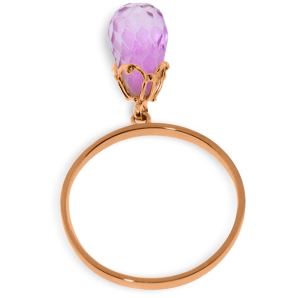 Galaxy Gold Products Jewelry - GOLD RING WITH DANGLING BRIOLETTE PINK TOPAZ